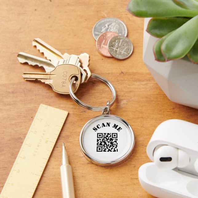 Porte-clés Promotion du code QR d'entreprise personnalisé (Bureau)