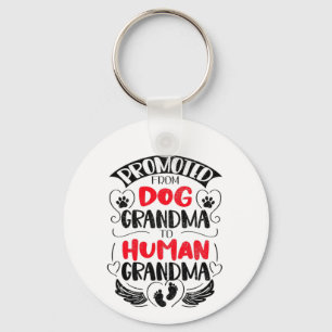 Porte-clés Promu de grand-mère de chien, grand-mère humaine,