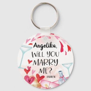 Porte-clés Proposition de marriage You Marry Me ? Custom
