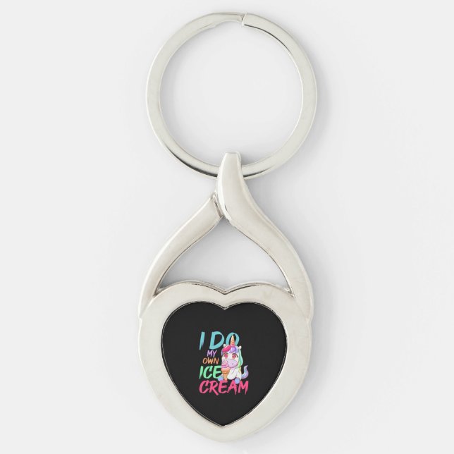 Porte-clés Propre crème glacée drôle Unicorn crème glacée été (Devant)