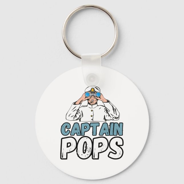 Porte-clés Propriétaire de bateau de plaisance capitaine pops (Recto)