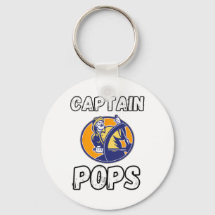 Porte-clés Propriétaire de bateau de plaisance capitaine Pops