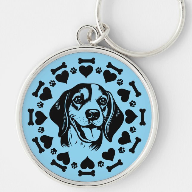 Porte-clés Propriétaire de chien beagle (Devant)