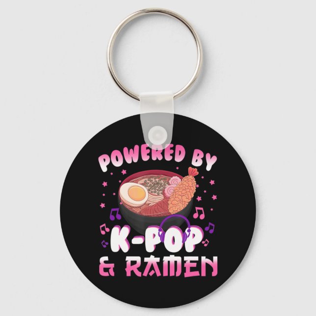 Porte-clés Propulsé par Kpop et Ramen Kpop Kawaii Anime Gift  (Recto)