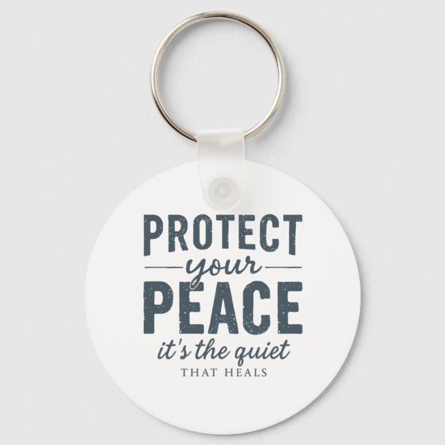 Porte-clés Protect Your Peace: Quiet Healing Typography (Recto)