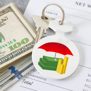 Porte-clés Protection de la sécurité financière avec paraplui