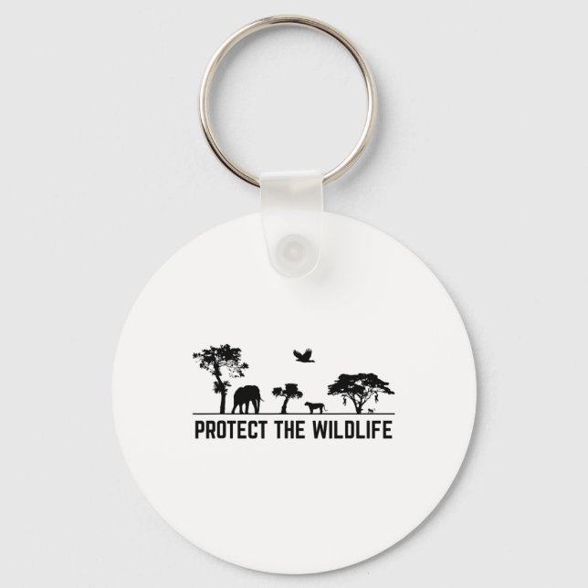Porte-clés Protéger la faune Safari Conservation des animaux  (Recto)