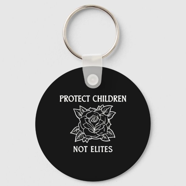 Porte-clés Protéger les enfants et non les élites (Recto)