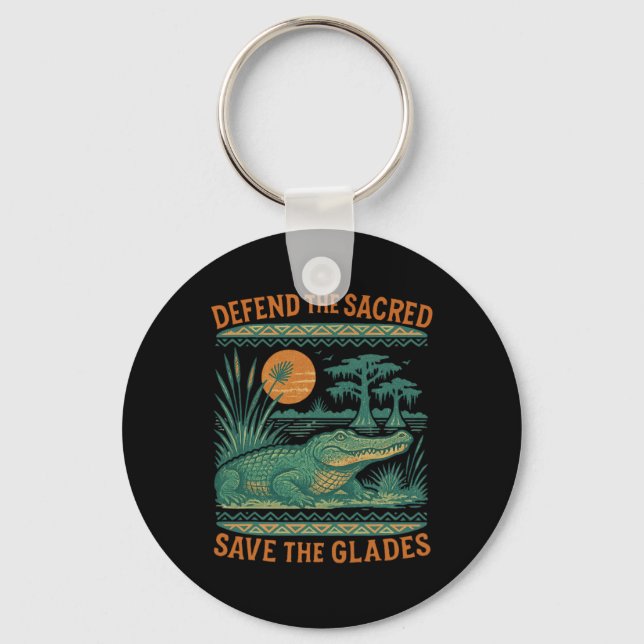 Porte-clés Protéger Les Protes Alligator Sacred Save Everglad (Recto)