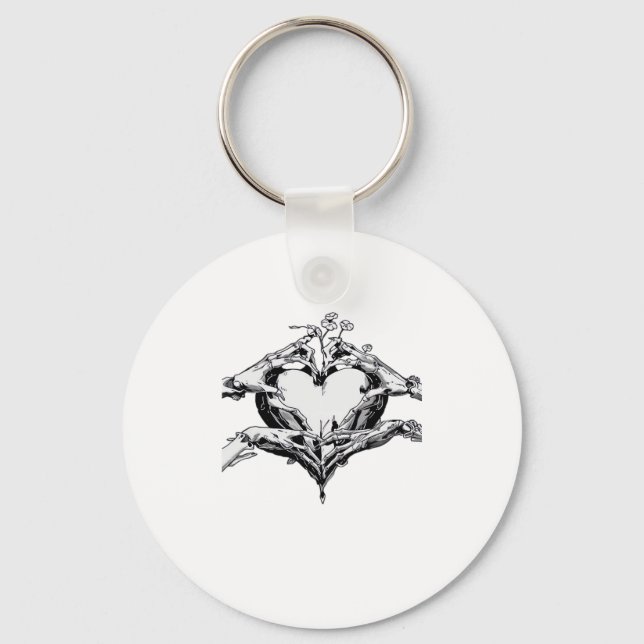 Porte-clés Protéger Un Coeur - Skeleton Coeur Main (Recto)