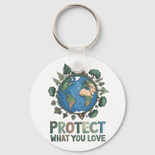 Porte-clés Protégez ce que vous aimez" Conception De l'enviro
