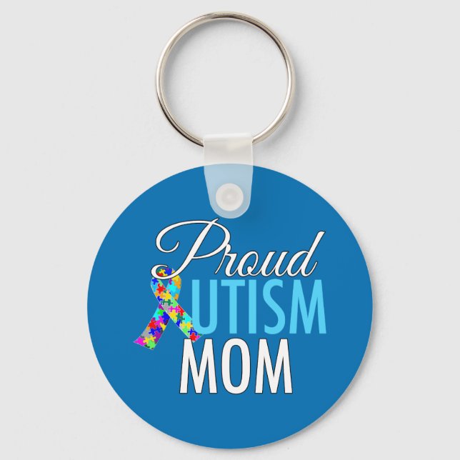 Porte-clés Proud Autism Mom Beautiful Blue (Recto)