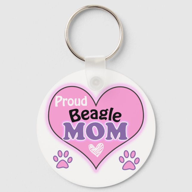 Porte-clés Proud Beagle Mom (Recto)