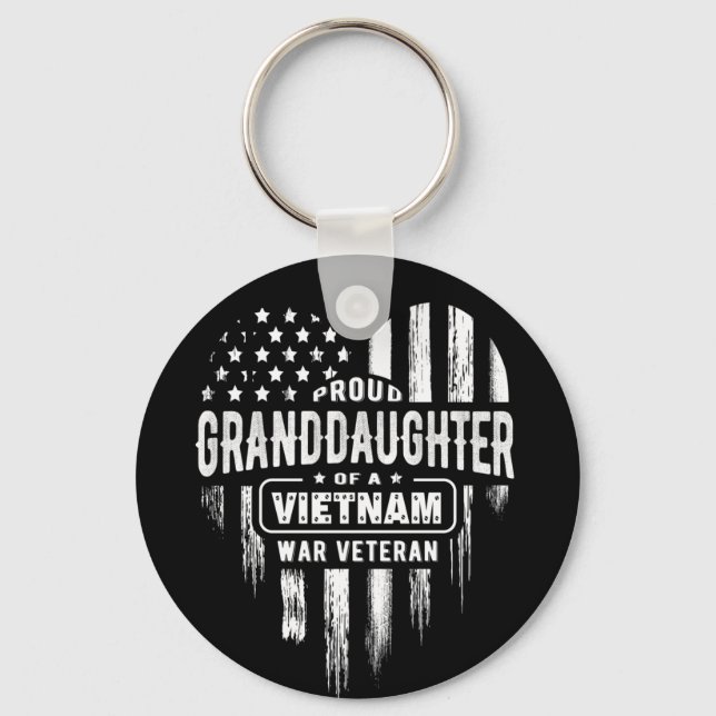 Porte-clés Proud Granddaughter Vietnam Vet Grandpa Veteran (Recto)