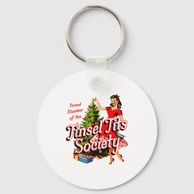 Porte-clés Proud Member Of Tinsel Society Lady Funny Christma (Recto)