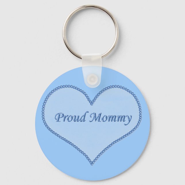 Porte-clés Proud Mommy Keychain, Blue (Recto)