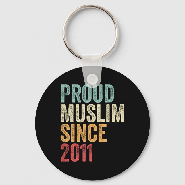 Porte-clés Proud Muslim Since 2011 Embracing Islamic Faith Ne (Recto)