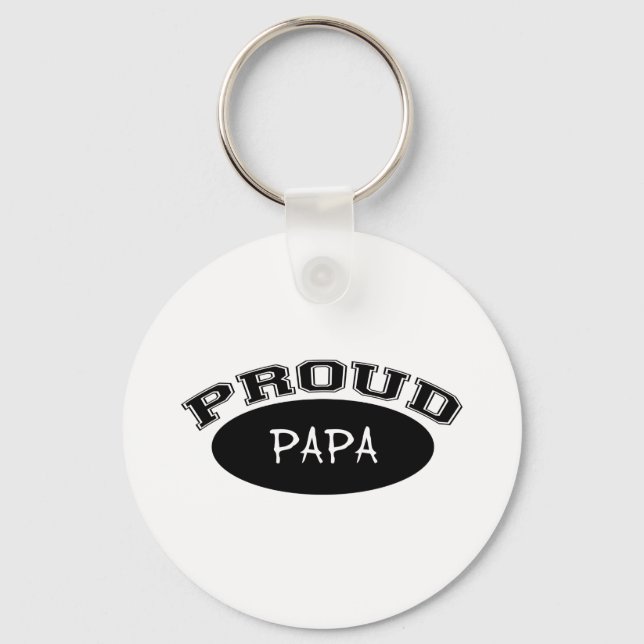 Porte-clés Proud Papa (Noir) (Recto)