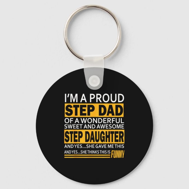 Porte-clés Proud Step Dad Father Day Gift For Stepdad From St (Recto)