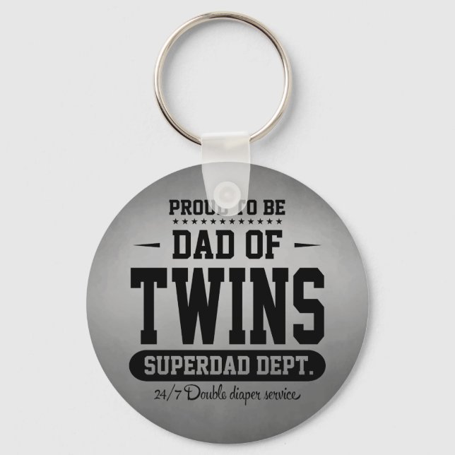 Porte-clés Proud To Be Dad Of Twins Superdad Dept. (Recto)