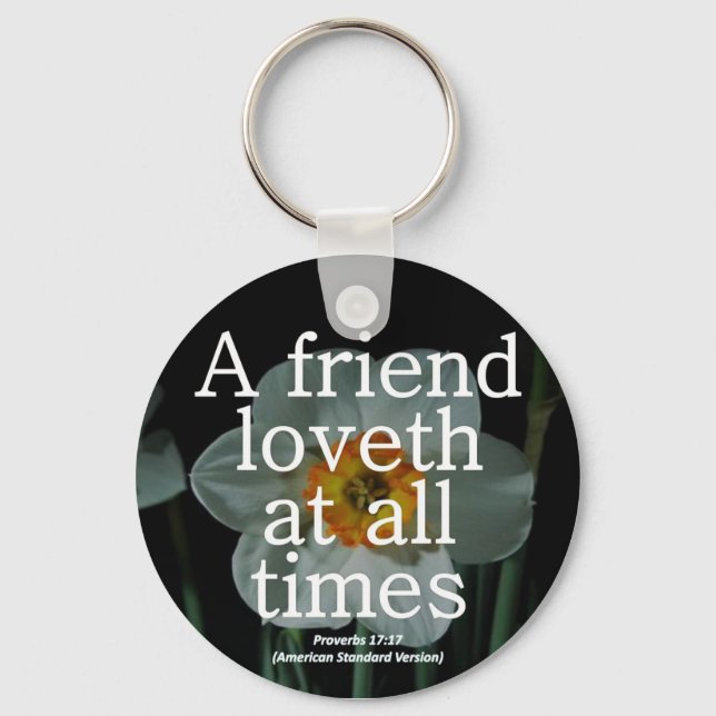 Porte-clés Proverbes d'amitié 17:17 Condensé (Recto)