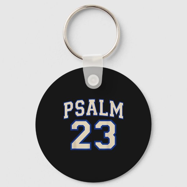 Porte-clés Psalm 23 Christian Faith Ivory And Blue Varisty Le (Recto)