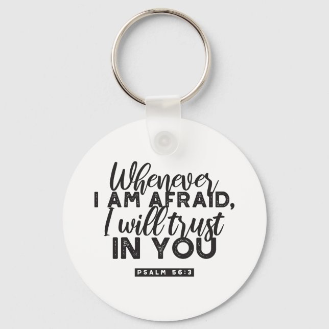 Porte-clés Psaume 56:3 Bible Verse Art "Je ferai confiance en (Recto)