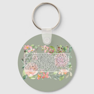 Porte-clés Psaume 91 aquarelle écriture art