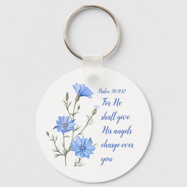 Porte-clés Psaume 91  Il donnera ses anges Inspirationnel (Recto)