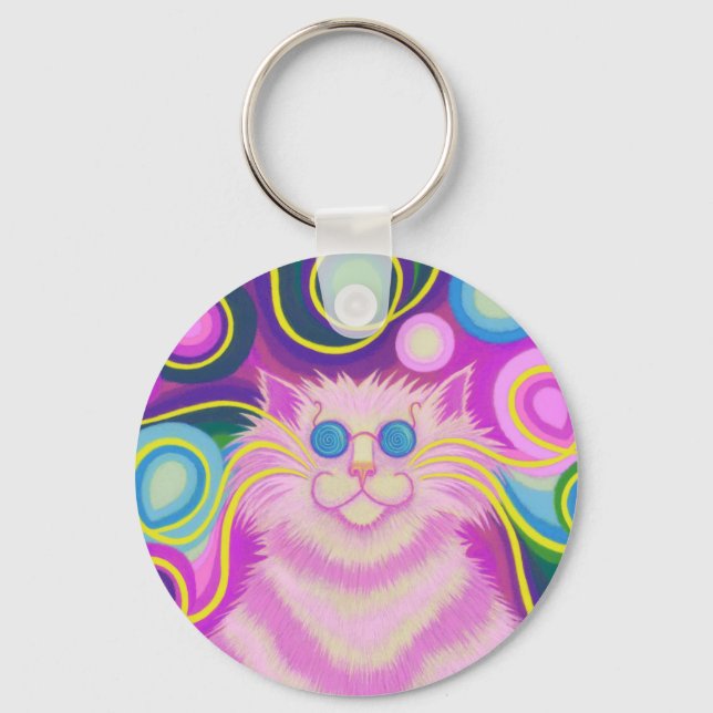 Porte-clés Psy-cat-delic porte - clé rose (Recto)