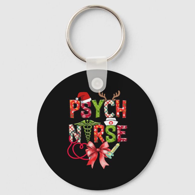 Porte-clés Psych Nurse Christmas Cute Coquette Christmas Bow  (Recto)