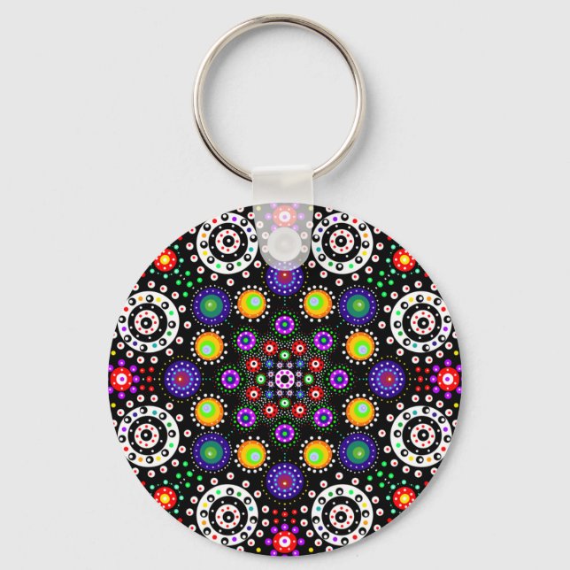 Porte-clés Psychedelic Dot Mandala (Recto)