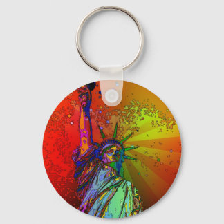 Porte-clés Psychedelic NYC Rainbow Color Statue of Liberty 1R