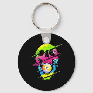 Porte-clés Psychédélique Crâne Billiards Cadeau Coloré