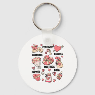 Porte-clés Psychologue de l'école Retro Valentine Mentale