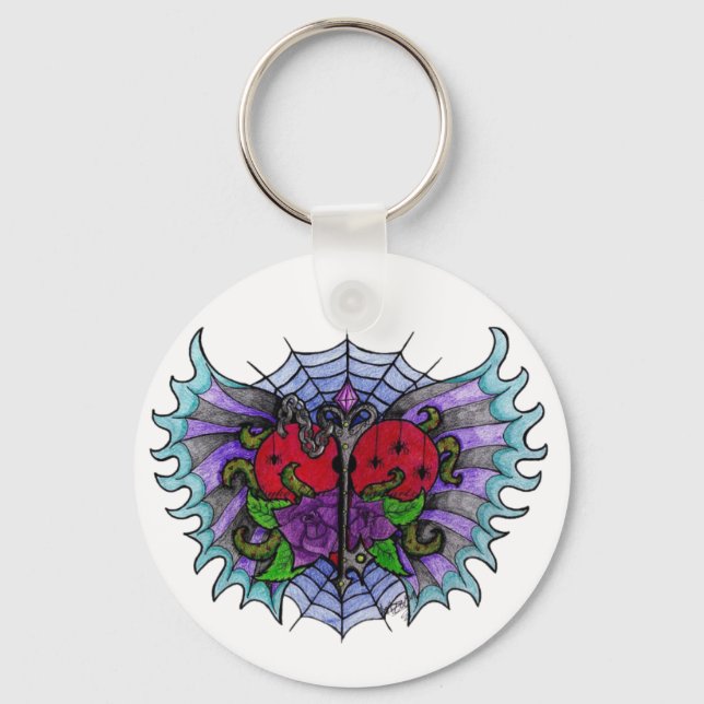 Porte-clés Psyko-Daizie Lock & Key Winged Heart (Recto)