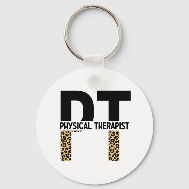 Porte-clés PT physiothérapeute Cheetah Imprimer PT Cadeaux Gr (Recto)