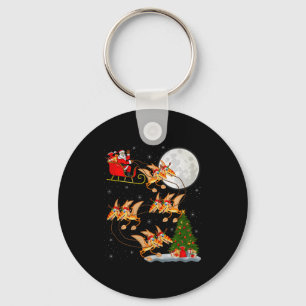 Porte-clés Ptérodactyles Dinosaure Oiseau Père Noël Traîneau