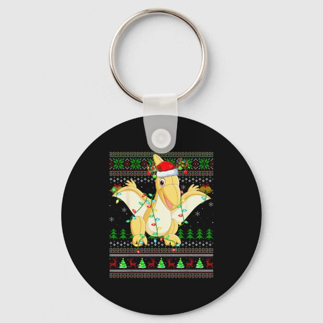 Porte-clés Pterodactyls Dinosaur Bird Ugly Christmas Sweaters (Recto)