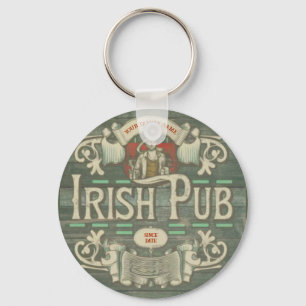 Porte-clés Pub irlandais Jour de la Saint Patrick personnalis