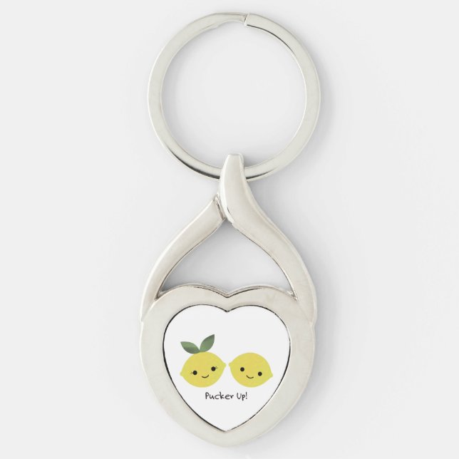 Porte-clés Pucker up Cute Kawaii Lemons (Devant)