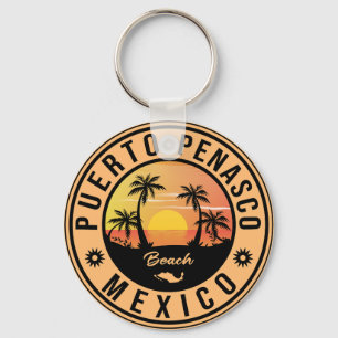Porte-clés Puerto Peñasco Mexique Plage Retro Sunset 80s