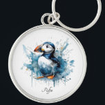 Porte-clés Puffin Splash, personnalisé<br><div class="desc">Portez vos clés avec une touche de charme côtier ! Notre porte - clé "Puffin Splash" est doté d'un savoureux puffin dans une aquarelle bleu cool, ce qui en fait un accessoire élégant et unique pour vos clés, sac à dos ou sac à main. C'est une petite façon d'apporter un...</div>
