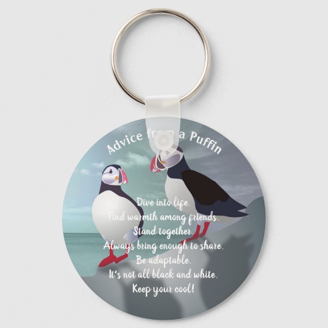 Porte-clés Puffins Design Keychain (Recto)
