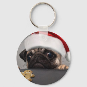 Porte-clés Pug de Christmas