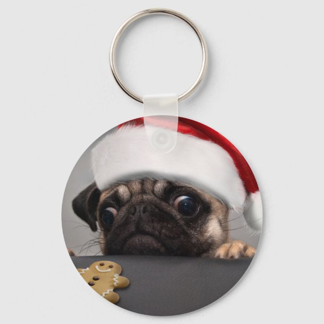 Porte-clés Pug de Christmas (Recto)