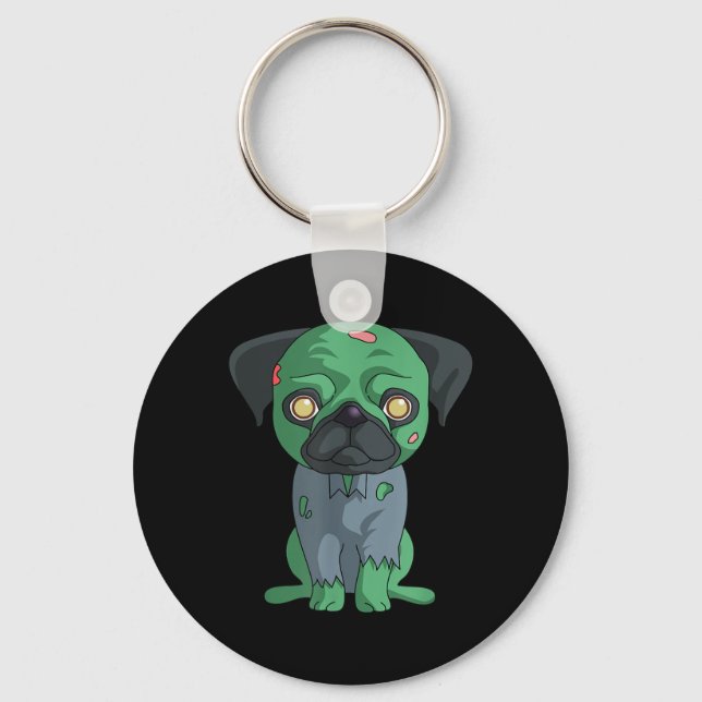 Porte-clés Pug zombie (Recto)