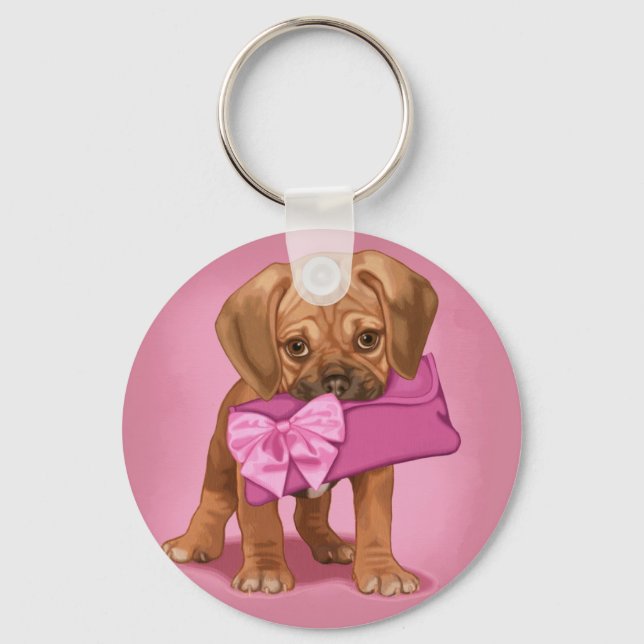 Porte-clés Puggle chiot et Clutch (Recto)