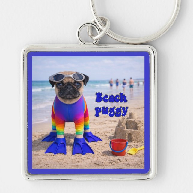 Porte-clés Puggy de la plage (Devant)