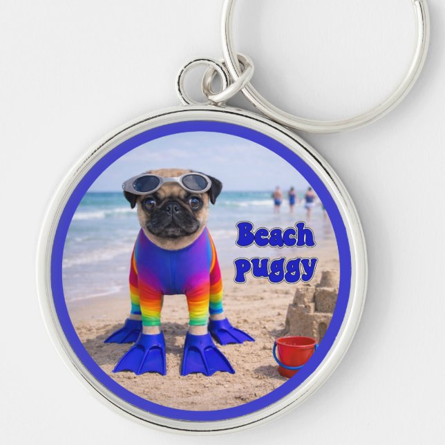 Porte-clés Puggy de la plage (Devant)